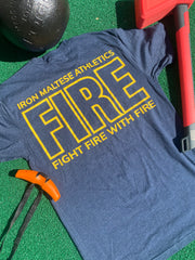Classic Fight Fire With Fire T-Shirt - Navy & Gold